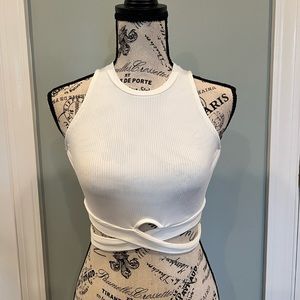 SOLD White Bershka Crop Top